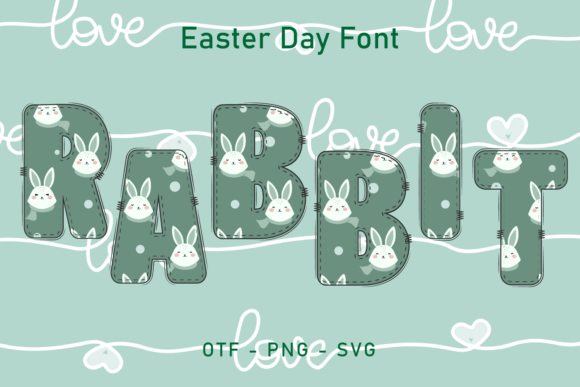 Easter Day Rabbit Font for Creative Design